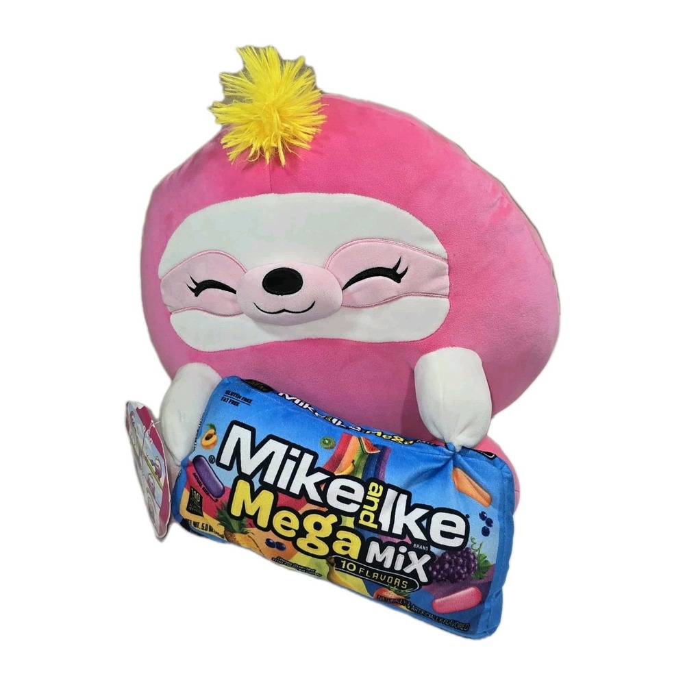 🌟 ZURU Snackles Susie‎ the Sloth Plush w/ Mike & Ike Mega Mix Candy – Pink